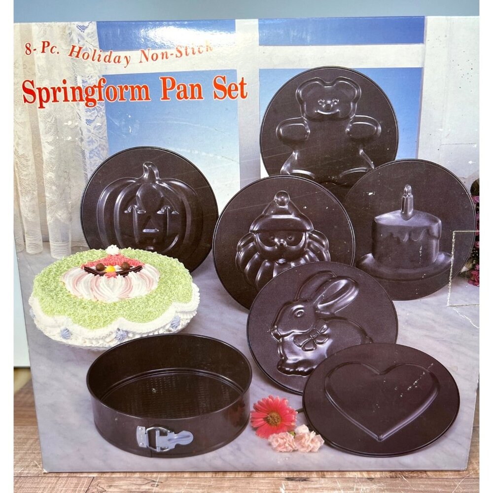 8 Piece ABC Springform Pan Set Non-stick Holiday/Special Occasions Bake Set